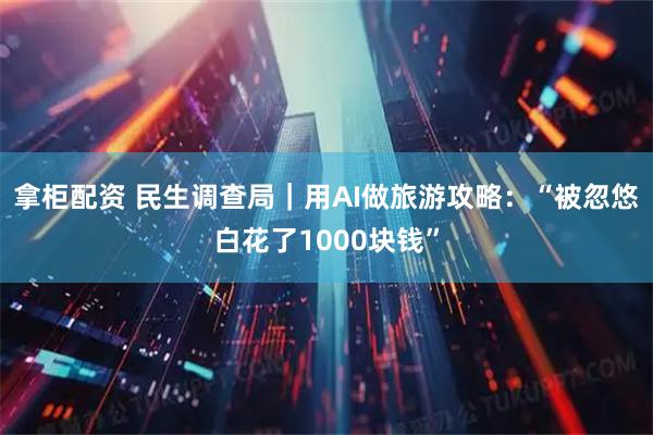 拿柜配资 民生调查局｜用AI做旅游攻略：“被忽悠白花了1000块钱”