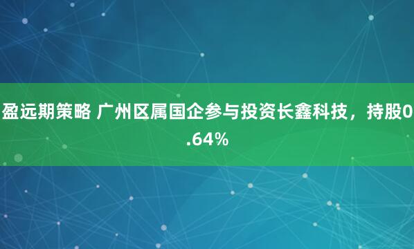 盈远期策略 广州区属国企参与投资长鑫科技，持股0.64%